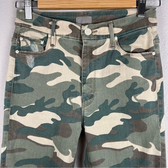 Mother high waisted looker ankle fray see me- Women's Size 26- Camo - Picture 4 of 11